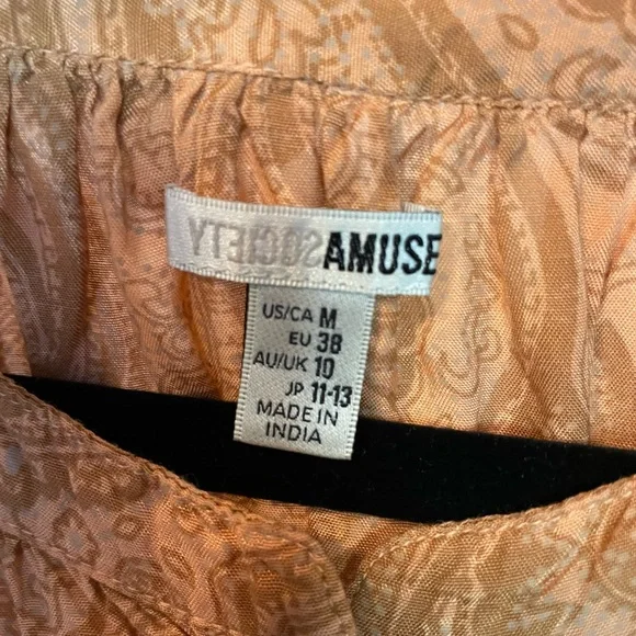 Amuse Society Orange Mini Sundress with gathered tied waist - Picture 9 of 9